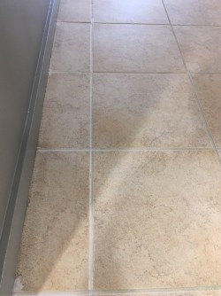 Tile and grout cleaned with color seal on grout 