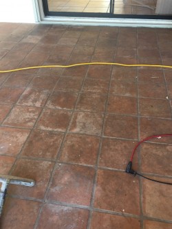 Mexican Tile starting process of cleaning 